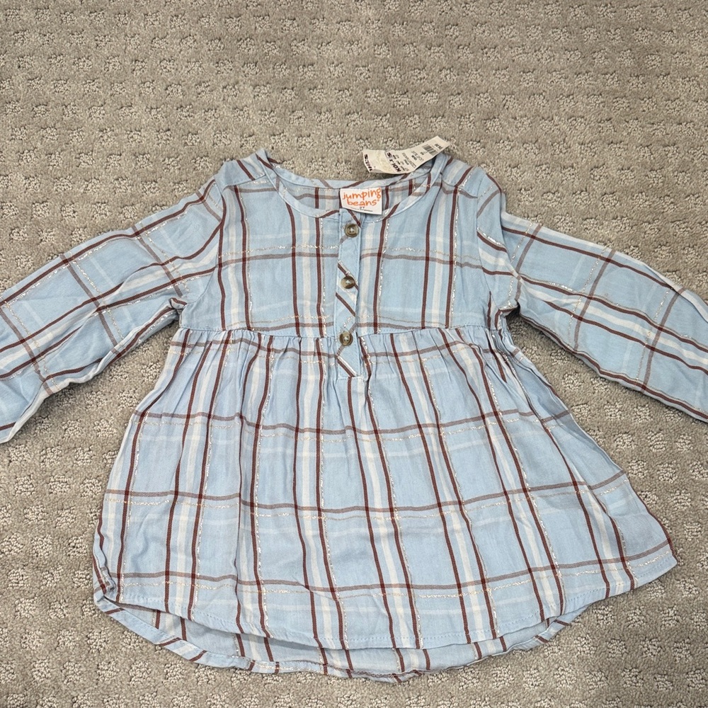 Jumping Beans Blue Plaid Long Sleeve Shirt